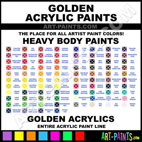 golden acrylics color chart|golden heavy body acrylic paint.